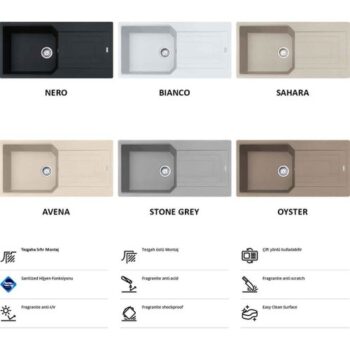 Franke Urban Ubg 611-100 Nero Granit Mutfak Evyesi - Görsel 2