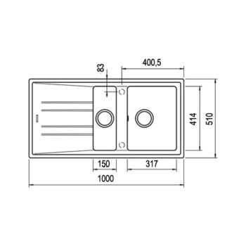 Teka Stone 60 B-Tg Siyah Granit Mutfak Eviyesi - Görsel 2