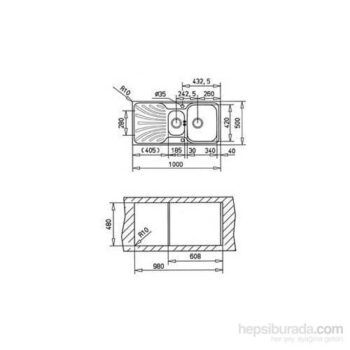 Teka Nerissa 60 M.Keten T.Üstü Sol Damlalıklı Mutfak Evyesi - Görsel 2