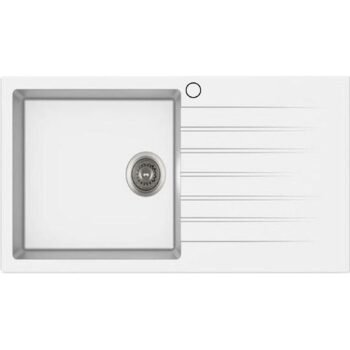 Ukinox Arya D-86 Snova Beyaz 86x50 cm Sağ Damlalıklı Granit Mutfak Eviyesi