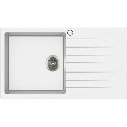 Ukinox Arya D-86 Snova Beyaz 86x50 cm Sağ Damlalıklı Granit Mutfak Eviyesi