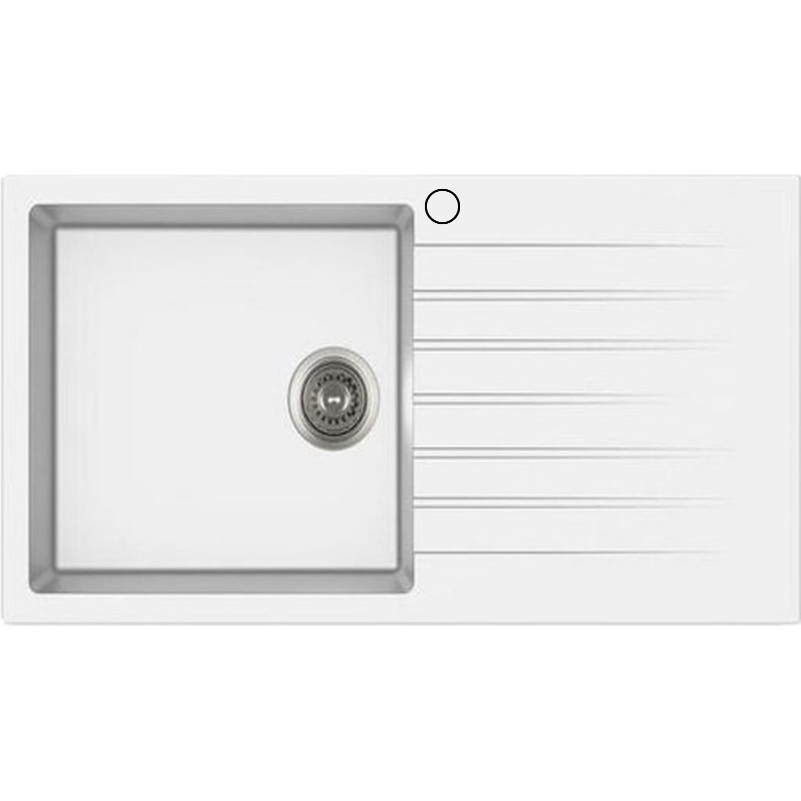 arya d-86 (1) Ukinox Arya D-86 Snova Beyaz 86x50 cm Sağ Damlalıklı Granit Mutfak Eviyesi - Görsel 1