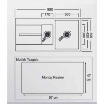 Glge 100ad Beyaz Granit Evye Beyaz 99x50 - Görsel 2