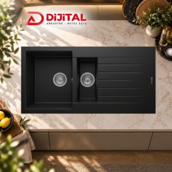 Real Stone P005 Troya 100 Granit Evye Siyah 100x50 Cm Tezgah Üstü