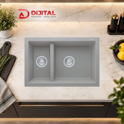 Real Stone P018 Bergama Granit Evye Gri 70x46 Cm Tezgah Üstü-Altı