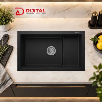 Real P018 Bergama Granit Evye Siyah 70X46 Cm Tezgah Üstü-Altı