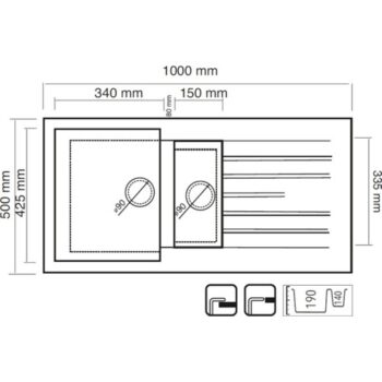 Real Stone P005 Troya 100 Granit Evye Siyah 100x50 Cm Tezgah Üstü - Görsel 3