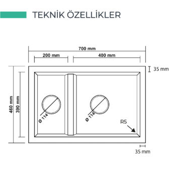 Real Stone P018 Bergama Granit Evye Gri 70x46 Cm Tezgah Üstü-Altı - Görsel 3