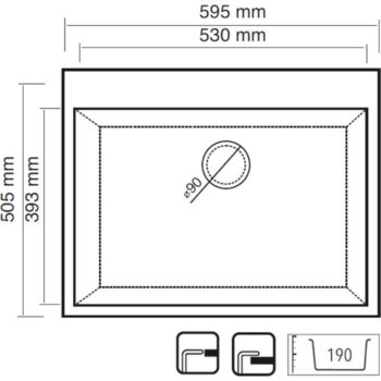 Real Stone Didym 58 K002 Siyah Granit Evye Tezgah Üstü 60x53 Cm - Görsel 3