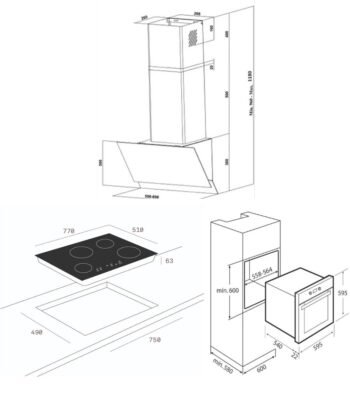 Teka Siyah Ankastre Set ( ATV 90 Davlumbaz + TB 770 Siyah Elektrikli Ocak + Hak 627 BK Siyah Fırın) - Görsel 5