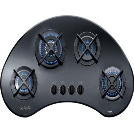 Teka Vr 90 4g Aı Al Tr Kristal Cam Gazlı Ocak Siyah