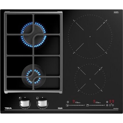 Teka JZC 64322 ABC BK (E4) 60 cm Siyah Camlı İndüksiyonlu + Gazlı Hibrit Ocak