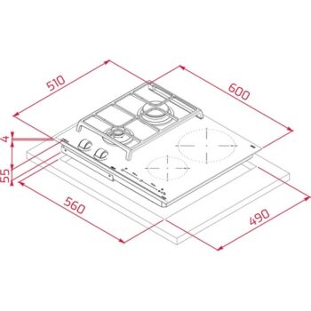 Teka JZC 64322 ABC BK (E4) 60 cm Siyah Camlı İndüksiyonlu + Gazlı Hibrit Ocak - Görsel 5