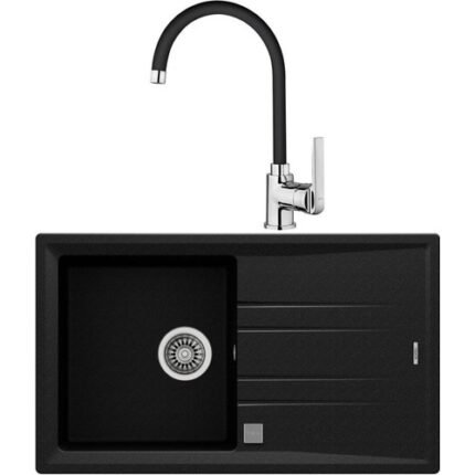 Teka Stone 50 B-Tg Metalik Siyah Evye, In 995 Fn Siyah Armatür Seti