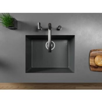 Black Stone Petra 50x40 Antrasit Gri Granit Eviye - Görsel 3