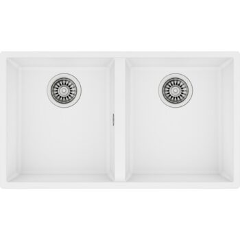 Teka Square 760 TG Çift Hazneli Tezgahaltı Beyaz Tegranite Eviye