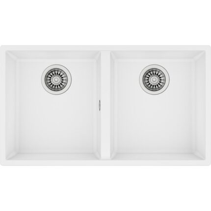 Teka Square 760 TG Çift Hazneli Tezgahaltı Beyaz Tegranite Eviye