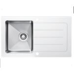 Ukınox Crystal 86 Beyaz Cam Eviye