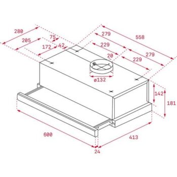 Teka Ankastre Set (TL 6210 Aspiratör+TBC 32010 BK 2 Gözlü Elektrikli Ocak) - Görsel 6
