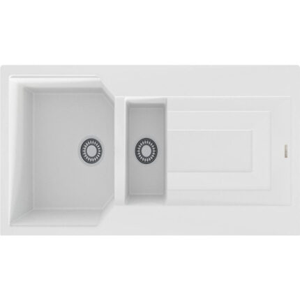 Black Stone Zeugma 1.5 Gözlü Beyaz Granit Mutfak Evyesi