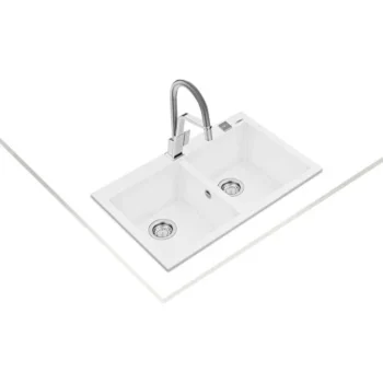 Teka Forsquare 790 TG Çift Hazneli Beyaz Tegranite Mutfak Eviyesi - Görsel 2