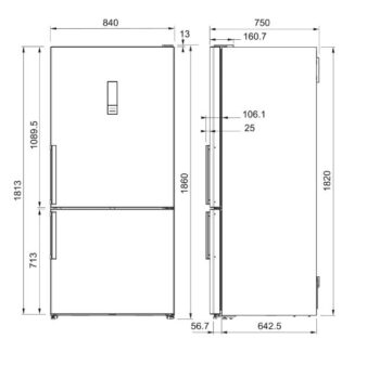 FRANKE BUZDOLABI SOLO 84 CM FFCB 620 NF XS E - Görsel 2