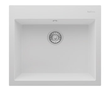 Real Stone K002 DIDYMA 60x53 CM Tezgah Üstü Beyaz Granit Mutfak Eviyesi - Görsel 2