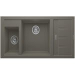 Real Stone P022 Aspendos 1,5 Gözlü Gri Granit Mutfak Eviyesi 100x50