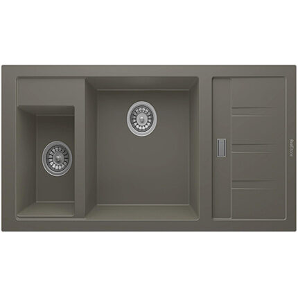 Real Stone P022 Aspendos 1,5 Gözlü Gri Granit Mutfak Eviyesi 100x50