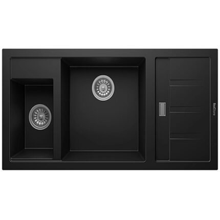 Real Stone P022 Aspendos 1,5 Gözlü Siyah Granit Mutfak Eviyesi 100x50