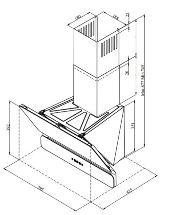 GL General GLD 084B Bohem 60 cm Beyaz Davlumbaz - Görsel 2