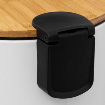 5five Simply Smart Bambu 30 Lt Metal Beyaz Çöp Kovası - Görsel 5