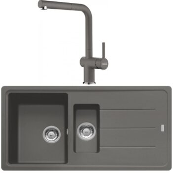 Franke Basis BFG 651 Stone Grey Granit Eviye-Active Plus Doccia 2.0 Batarya Seti