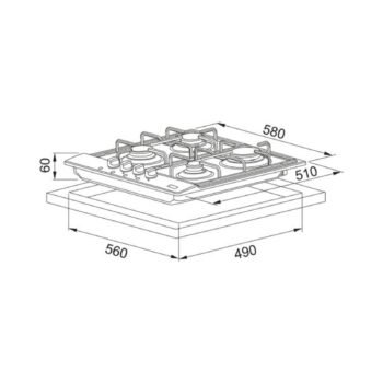 Franke Inox Ankastre Set (FDL 6165 XS-FSL 82 H XS-FHNL 604 4G XS E-FSL 20 MW XS) - Görsel 3
