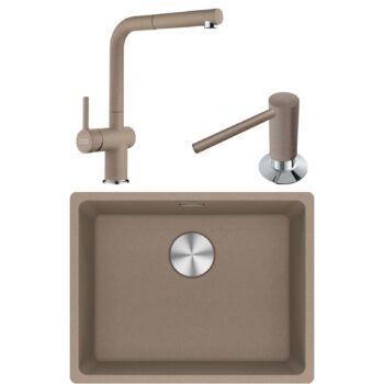 Franke Maris MRG 110-52 Granit Eviye-Active Plus 2.0 Armatür-Sıvı Sabunluk Üçlü Set Oyster
