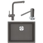 Franke Maris MRG 110-52 Granit Eviye-Active Plus 2.0 Armatür-Sıvı Sabunluk Üçlü Set Stone Grey