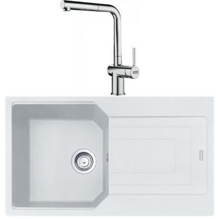 Franke Urban UBG 611-86 Bianco Granit Eviye-Active Plus Doccia Krom 2.0 Batarya Seti