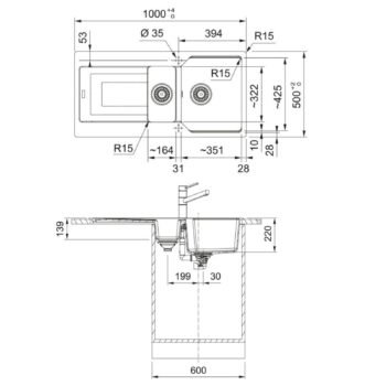 Franke Urban UBG 651-100 Oyster 1.5 Gözlü Granit Mutfak Evyesi - Görsel 2