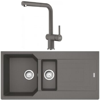 Franke Urban UBG 651-100 Stone Grey Granit Eviye-Active Plus Doccia 2.0 Batarya Seti