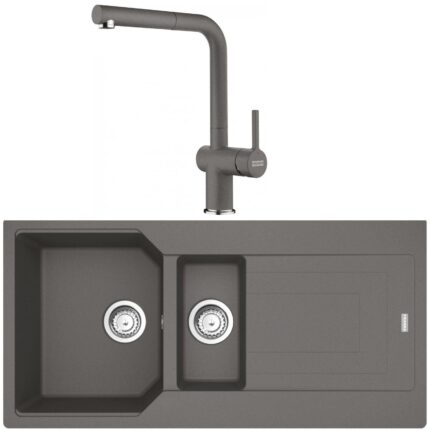 Franke Urban UBG 651-100 Stone Grey Granit Eviye-Active Plus Doccia 2.0 Batarya Seti