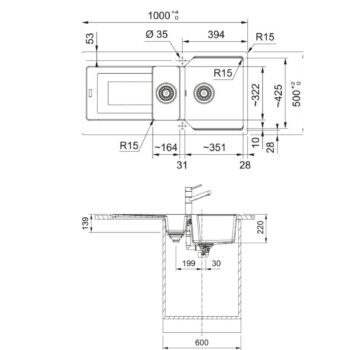 Franke Urban UBG 651-100 Stone Grey Granit Eviye-Active Plus Doccia 2.0 Batarya Seti - Görsel 4