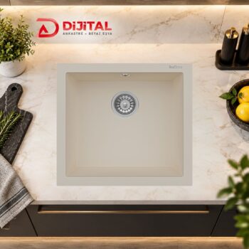 Real Stone K005 Gordion 52 Krem Granit Eviye Tezgah Altı 45x40 Cm