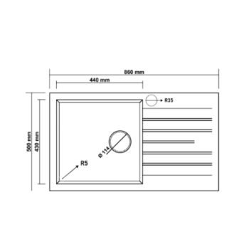 Real P014 LOADİKYA 86 XL Siyah Granit Mutfak Eviyesi 86X50 cm - Görsel 2