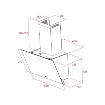 Teka DVN 74030 TTC 70 cm Duvar Tipi Beyaz Davlumbaz - Görsel 2