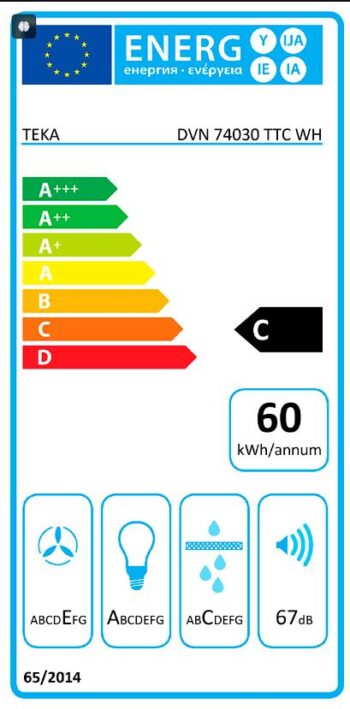 Teka DVN 74030 TTC 70 cm Duvar Tipi Beyaz Davlumbaz - Görsel 3