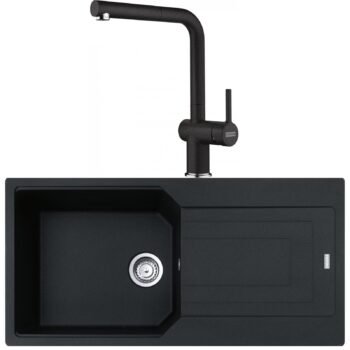 Franke Urban UBG 611-100 Nero Granit Eviye-Active Plus Doccia 2.0 Batarya Seti