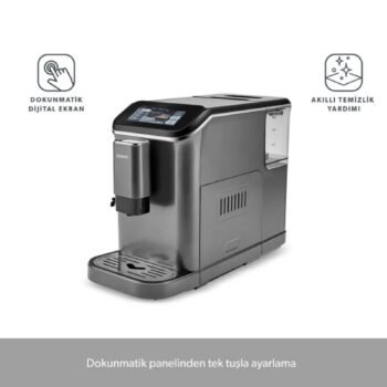 Homend Coffeebreak 5008H Çelik Kahve Öğütücülü, Süt Köpürtücülü, Dokunmatik Ekranlı Full Otomatik Espresso Makinesi - Görsel 3