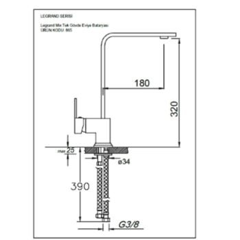 Real Stone BT003 Göksu L Kuğu Eviye Bataryası Siyah - Görsel 2