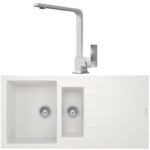 Real Stone P005 Granit Eviye-Göksu L Kuğu Eviye Bataryası Beyaz