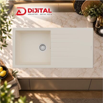 Real Stone P015 Laodikya 100 XL Krem Granit Mutfak Evyesi 100x50 Cm
